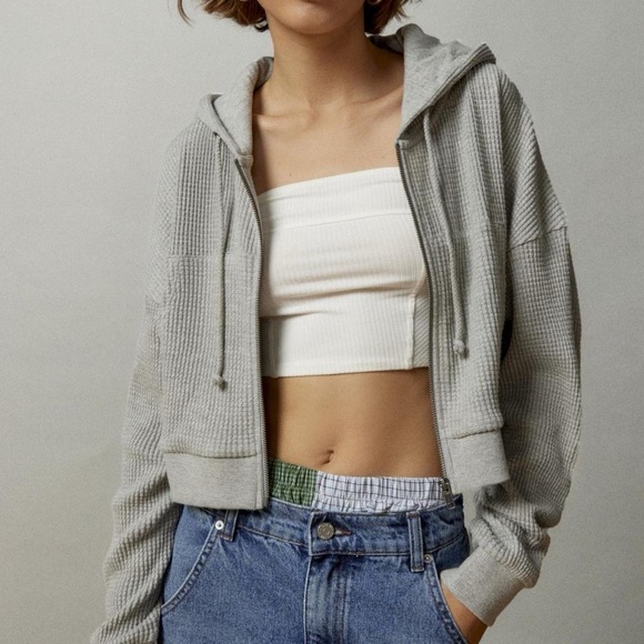 Urban Outfitters Jackets & Blazers - BDG’s Leah waffle knit zip-up hoodie sweatshirt